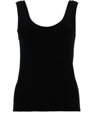 Brunello Cucinelli Solid Scoop Neck Top - Black