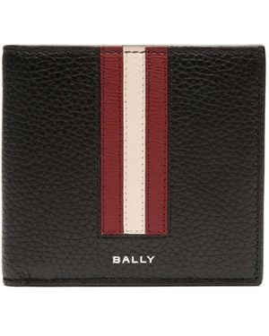 Bally Billetera de cuero de pantorrilla bi bi bi en negro y rojo