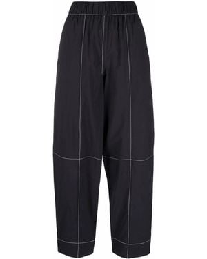 Ganni High Waist Trousers - Blue