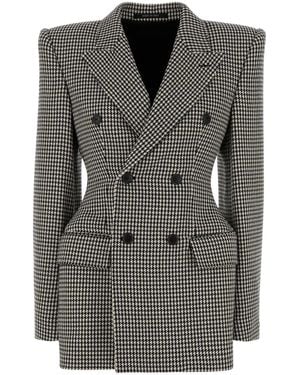 Balenciaga Embroidered Wool Blazer - Black