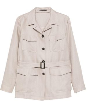 Tagliatore Linen Jacket - White