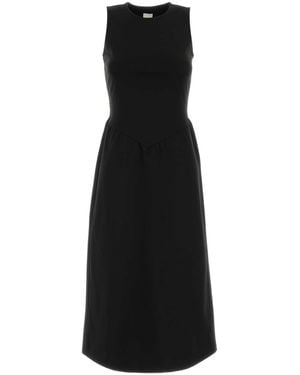 Calvin Klein Interlock Crewneck Flare Midi Dress - Black