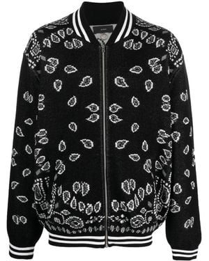 Alanui Bandana Piquet Cotton Bomber Jacket - Black