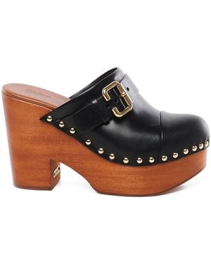 Chloé Jeannette Black Clogs - Zwart