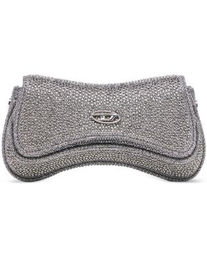 DIESEL Play-Small Crossbody Bag With Crystal - Grey