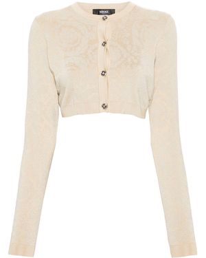Versace Viscose Short Cardigan - Natural