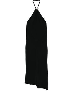 The Attico Halter Neck Midi Dress With Metallic Detail - Schwarz