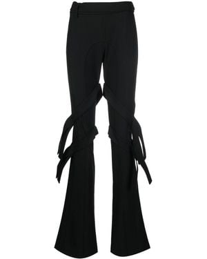 Ambush Pantaloni double waist in lana - Nero