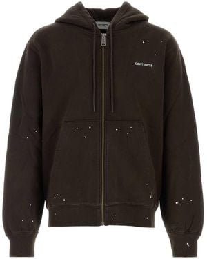 Carhartt Dark Brown Cotton Hooded Painter Jacket - Black