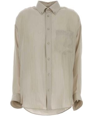 Balenciaga Sand Cupro Oversize Shirt - Gray