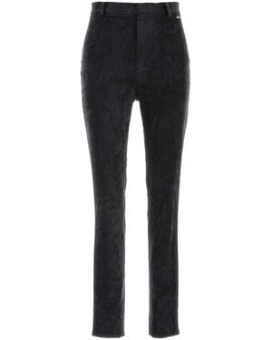 Gucci Charcoal Stretch Velvet Pant - Black