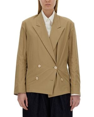 Dries Van Noten Double-Breasted Cotton Shirt - Natural