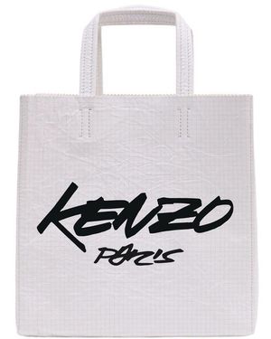 KENZO Kleine Boodschappentas Leer Wit