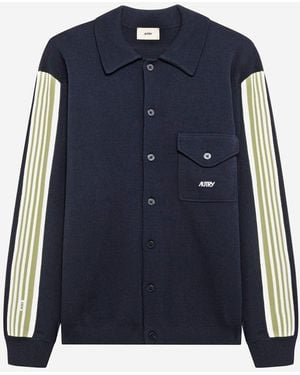 Autry Jacke aus -Viskosemischung mit Logo - Blau
