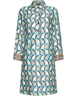 Elena Miro Elena Miro "gedrucktes chemierteres Kleid - Blau