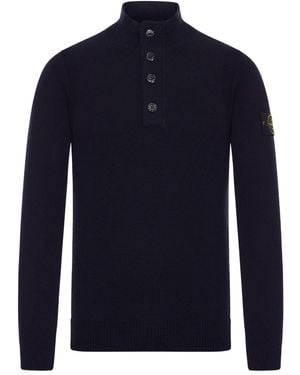 Stone Island Wool Turtle-Neck Jumper - Blue
