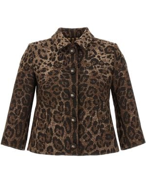 Dolce & Gabbana Animalier Jacket Jackets - Brown