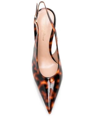 Gianvito Rossi Sofia Leather Slingback Court Shoes - White