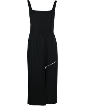 McQueen Midi Scheidekleid mit Cabrio Panel - Schwarz