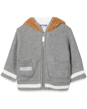 Moschino Teddy Bear Hooded Cardigan - Grey