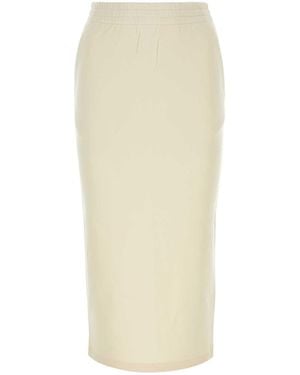 Prada Cream Cotton Skirt - White