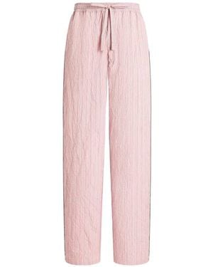 Dolce & Gabbana Crinkled Striped Fabric Vanity Trousers - Pink