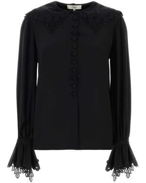 Chloé Crepe Blouse - Black