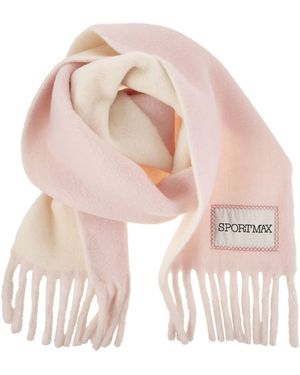 Sportmax Tenue Zweifarbiger Schal mit Fransen - Pink