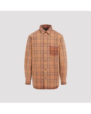 Egonlab Orange Cotton Over Shirt - Brown