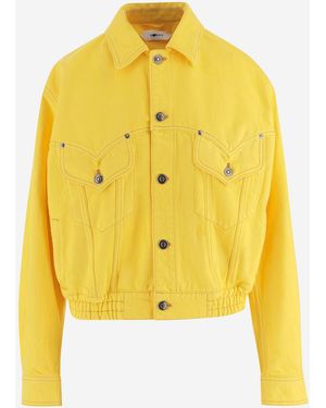 Versace Cotton Denim Jacket - Yellow