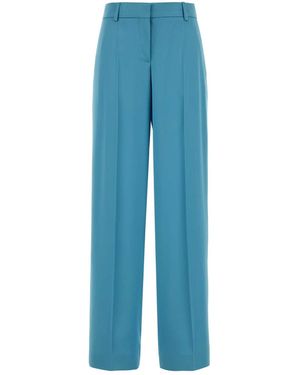 Stella McCartney Light- Satin Wide-Leg Pant - Blue