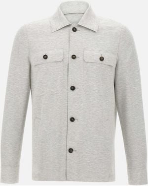 Eleventy Stretch Viscose Herringbone Jacket - Blue