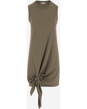 JW Anderson Jw Anderson Cotton Dress With Knotted Hem - Natural
