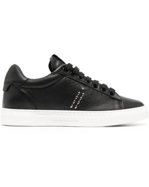 Eclat Jewels Logo Leather Trainers - Black