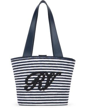 Roger Vivier Rv Straw Panier Small - Blue