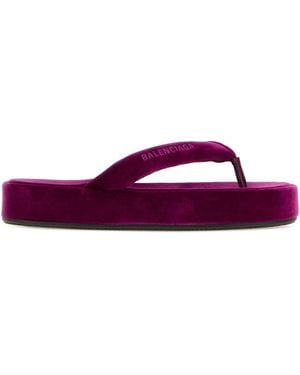 Balenciaga Solid Sandals - Purple
