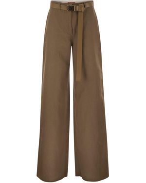 Max Mara Baumwoll- und Leinenhosen Murge - Braun