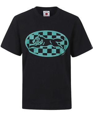 ICECREAM Eiscreme-Checker-laufendes Hunde-T-Shirt - Schwarz