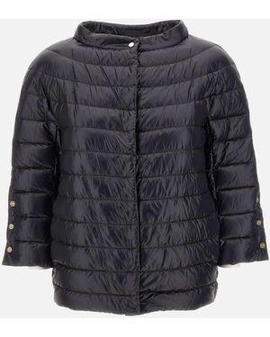 Herno Nylon Ultralight Black Down Jacke - Blau