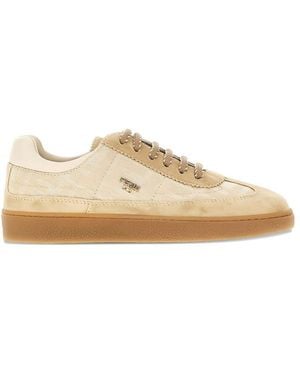Fendi Sneaker With Logo - Natural