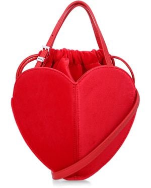 ROTATE BIRGER CHRISTENSEN Rotate Heart Velvet Bag - Red
