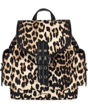 Ganni Bucky Animalier Small Backpack - Black