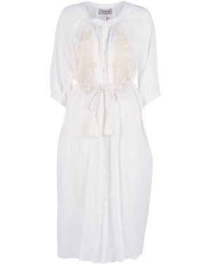 Ermanno Scervino Abito C/Sottoveste Con Cintura - Weiß
