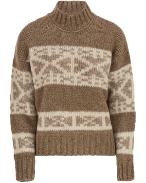 Peserico Alpaca, Cotton And Wool Knitwear - Braun