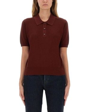 Burberry Polo de lana de . - Rojo