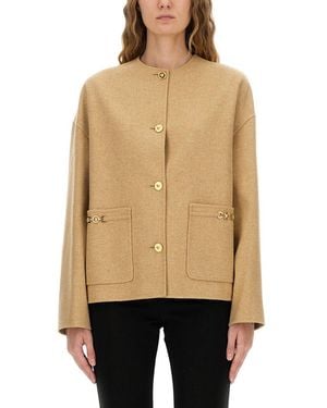 Versace Medusa" Buttoned Jacket - Natural