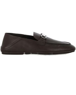 Ferragamo Cedar Brown Gancini Loafers - Meerkleurig