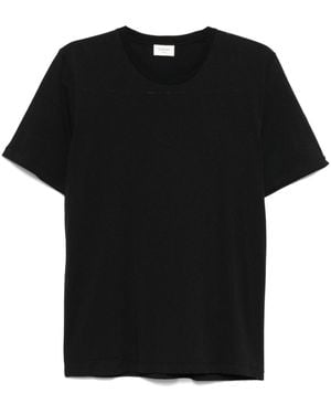 Saint Laurent Logo Cotton T Shirt - Black