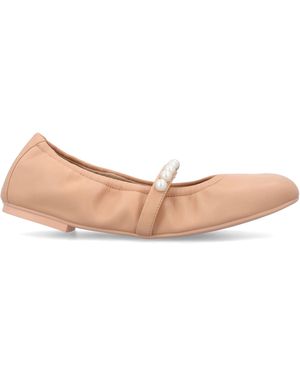 Stuart Weitzman Goldie Leren Ballerina's - Roze