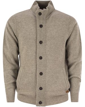 Barbour Cardigan Con Zip E Bottoni - Neutro